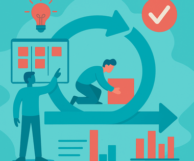 Agiles Projektmanagement: Das Bild visualisiert eine iterative Vorgehensweise.