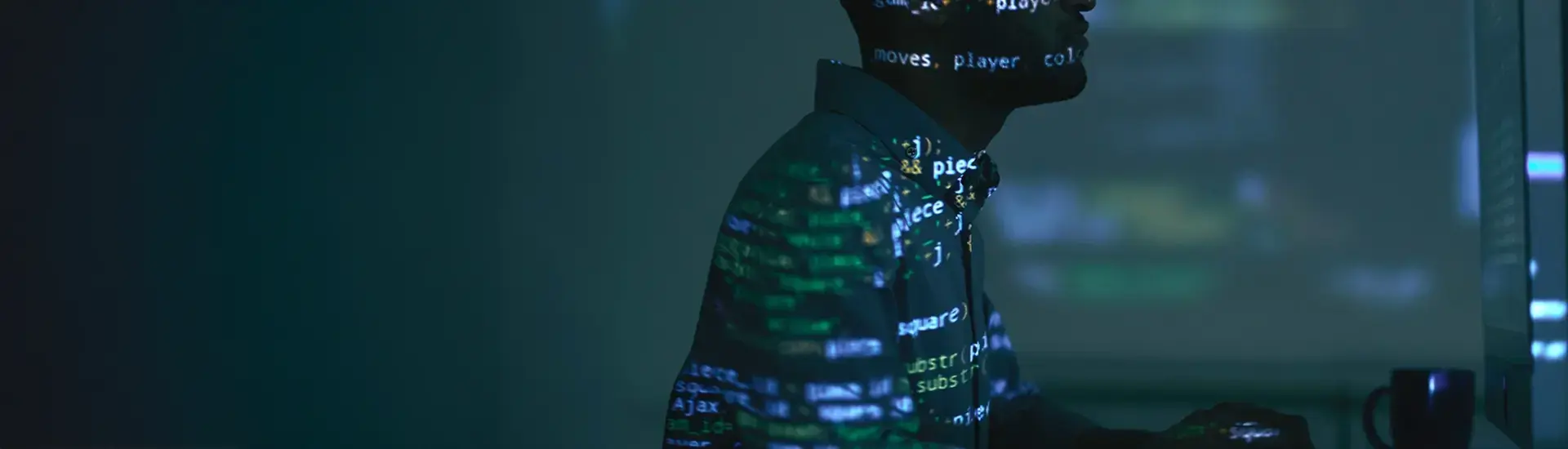 Interim Management IT & Telekommunikation: Das Bild zeigt eine Person vor einem Computer.